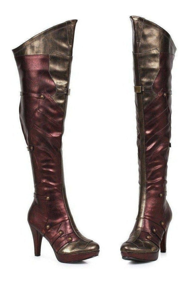 414-WONDER Costume Boot | Red Faux Leather-Ellie Shoes-SEXYSHOES.COM
