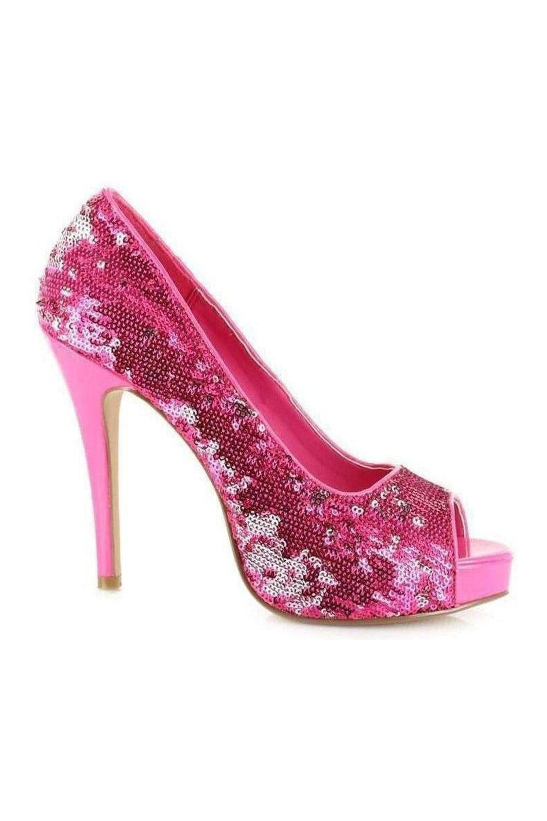 415-FLAMINGO Pump | Pink Sequins-Ellie Shoes-SEXYSHOES.COM