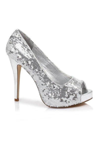 Ellie Shoes 415 FLAMINGO Pump in Silver Sequins from SexyShoes.com