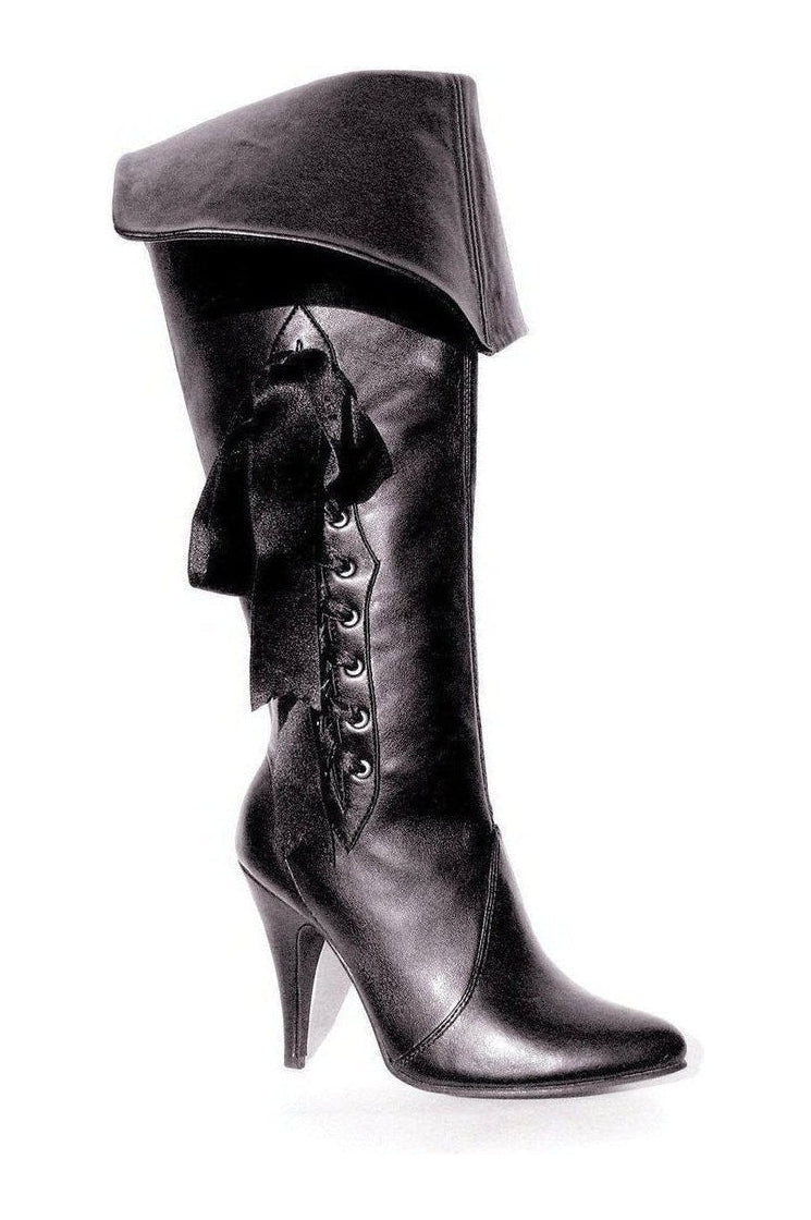 418-PIRATE Costume Boot | Black Faux Leather-Ellie Shoes-SEXYSHOES.COM