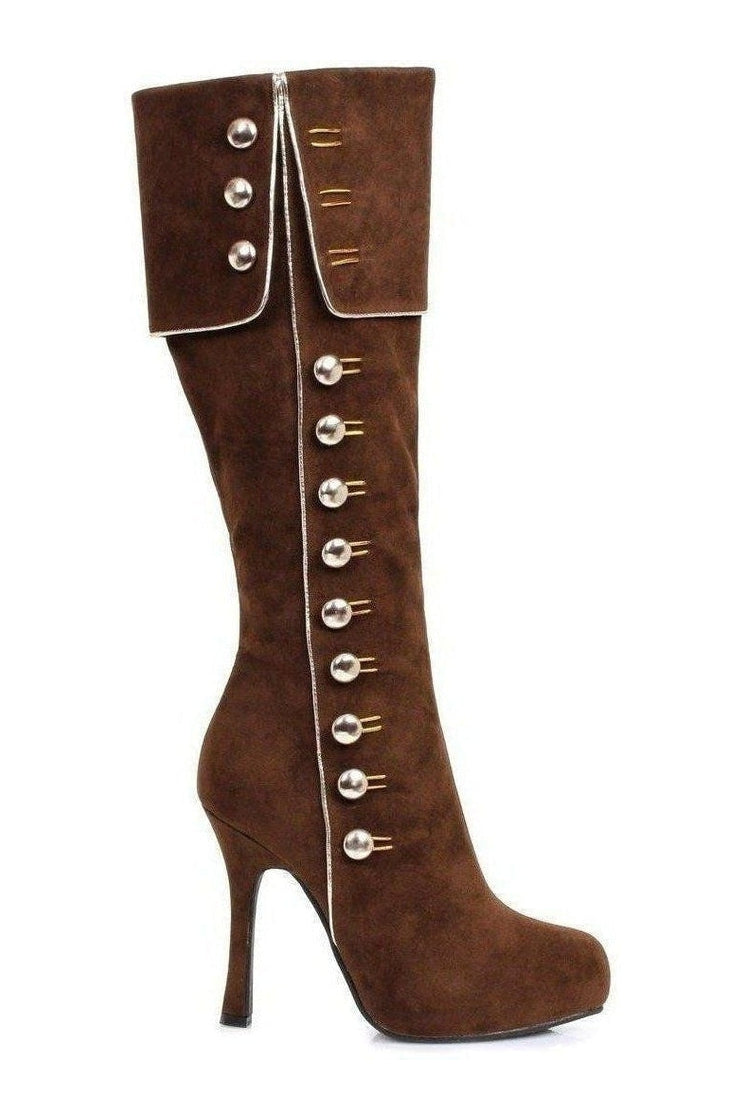 420-ELDA Costume Boot | Brown Faux Leather-Ellie Shoes-SEXYSHOES.COM