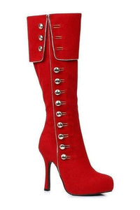 Ellie Shoes 420 ELDA Costume Boot in Red Faux Leather from SexyShoes.com