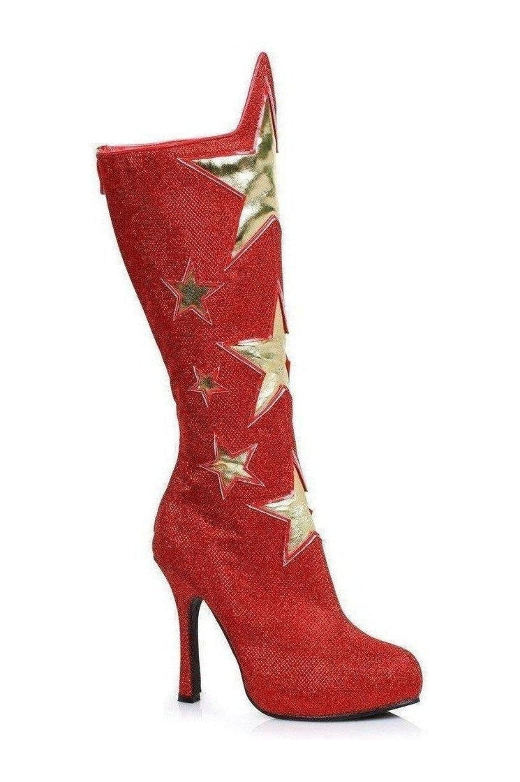 420-HERO Costume Boot | Red Glitter-Ellie Shoes-SEXYSHOES.COM