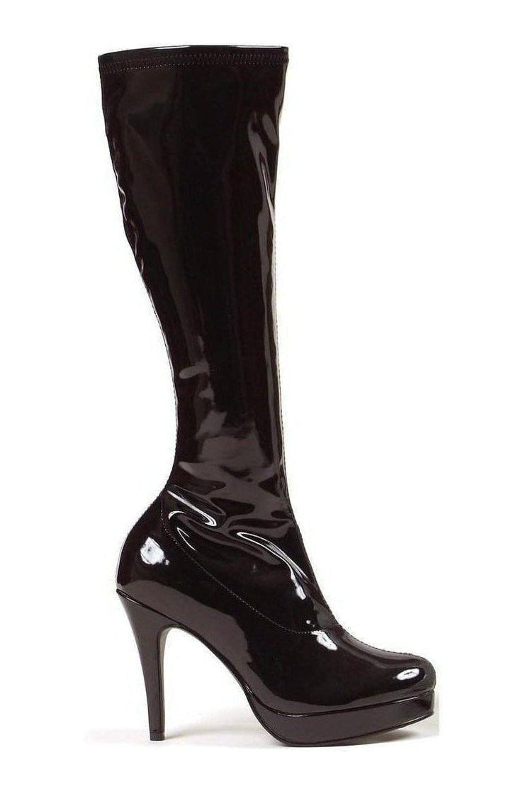 421-GROOVE Knee Boot | Black Patent-Ellie Shoes-Black-Knee Boots-SEXYSHOES.COM