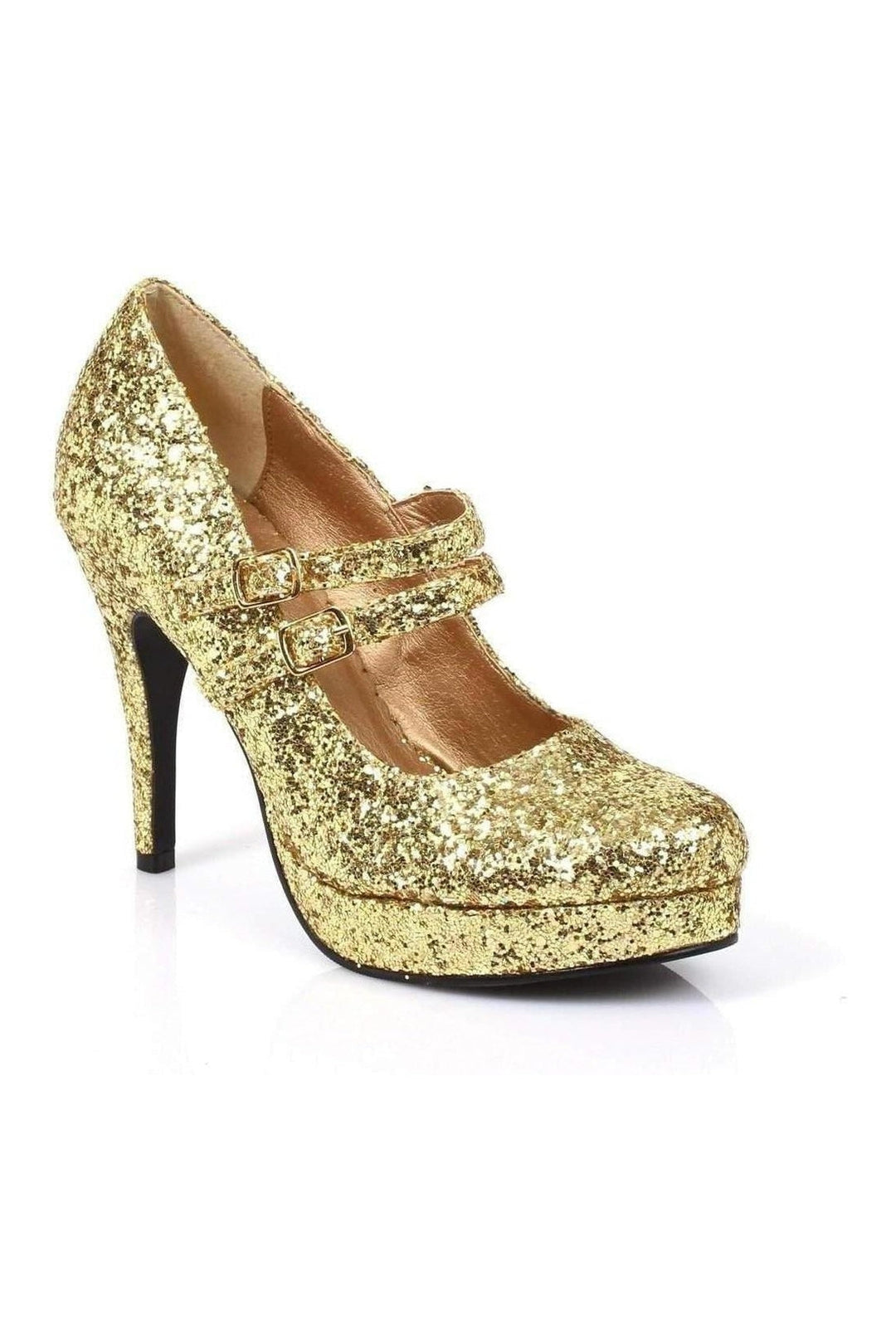 Ellie Shoes 421 JANE G Mary Jane in Gold Glitter from SexyShoes.com