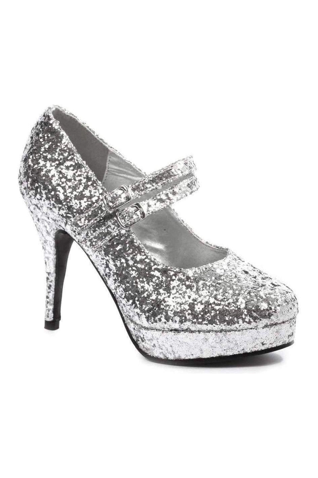 Ellie Shoes 421 JANE G Mary Jane in Silver Glitter from SexyShoes.com