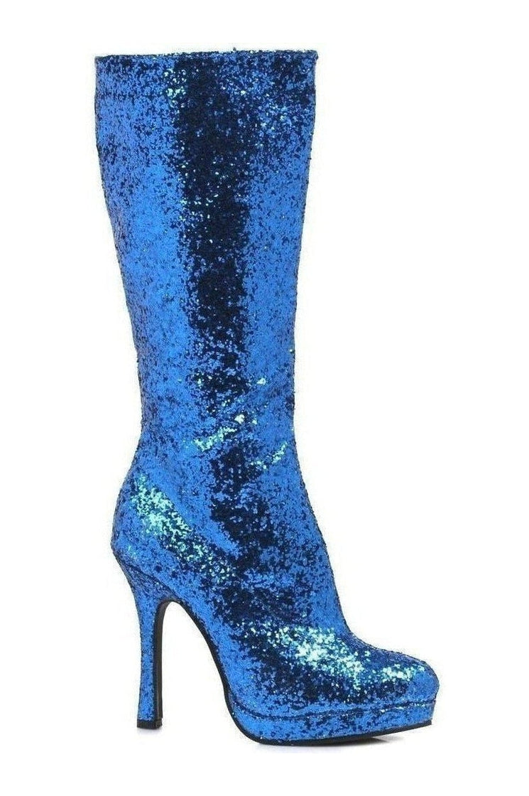 421-ZARA Knee Boot | Blue Glitter-Ellie Shoes-Blue-Knee Boots-SEXYSHOES.COM