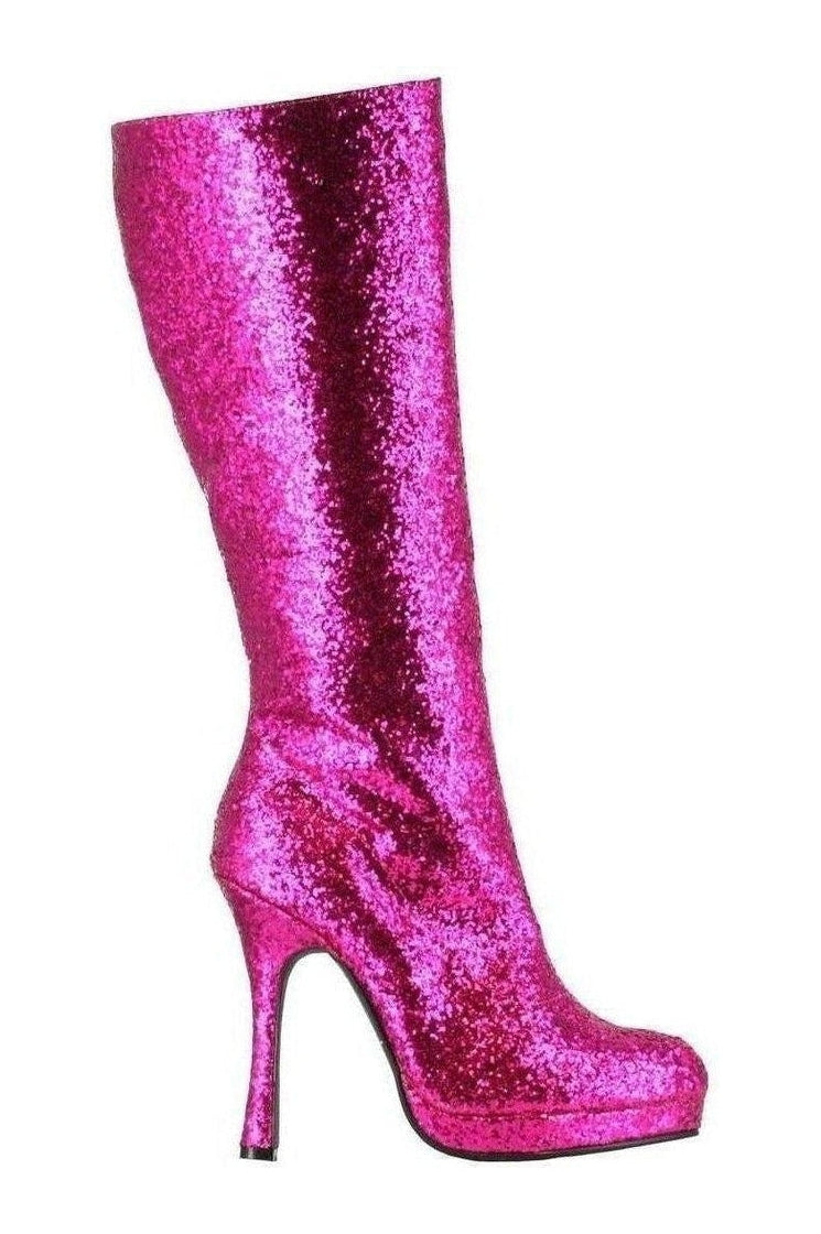 421-ZARA Knee Boot | Fuchsia Glitter-Ellie Shoes-Fuchsia-Knee Boots-SEXYSHOES.COM