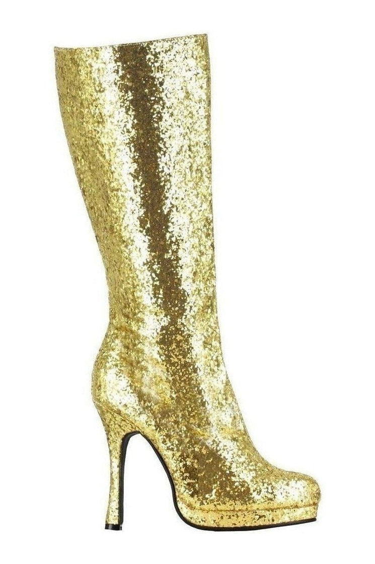 421-ZARA Knee Boot | Gold Glitter-Ellie Shoes-Gold-Knee Boots-SEXYSHOES.COM