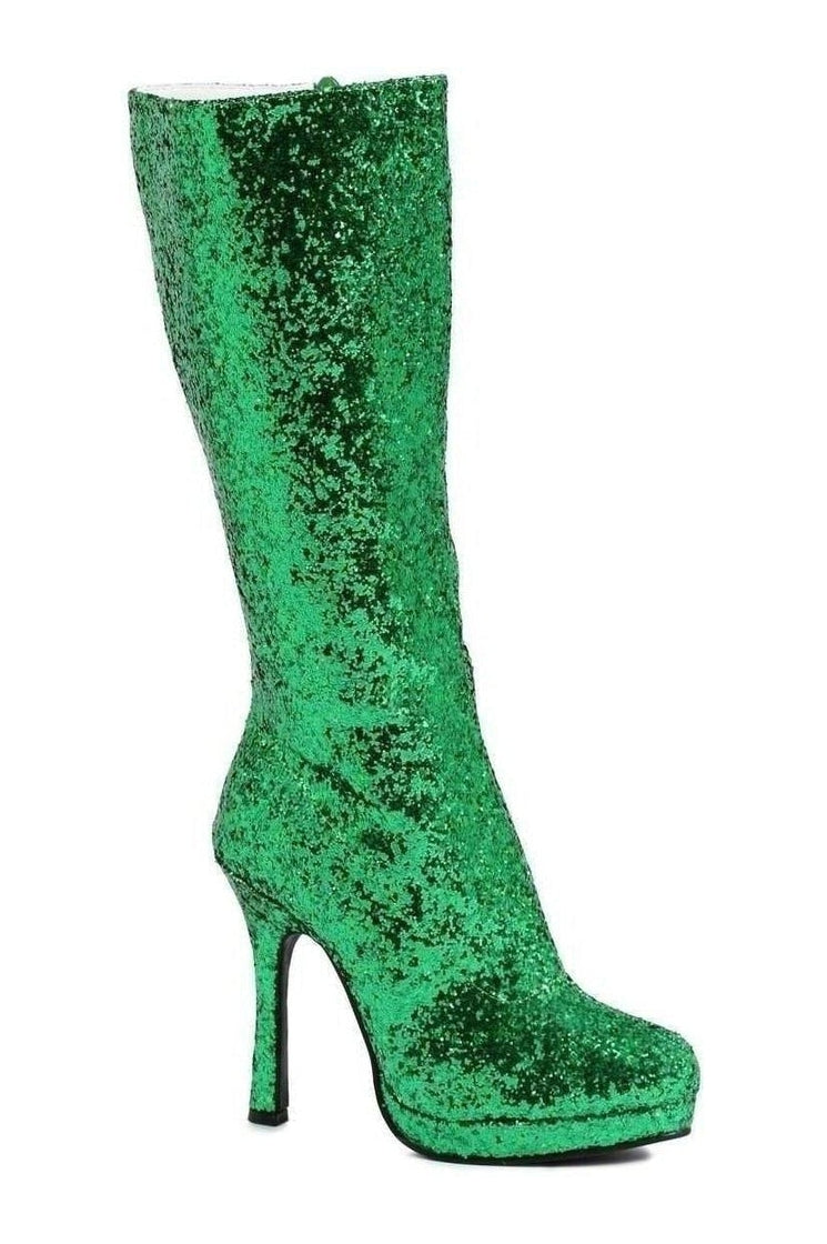 421-ZARA Knee Boot | Green Glitter-Ellie Shoes-Green-Knee Boots-SEXYSHOES.COM