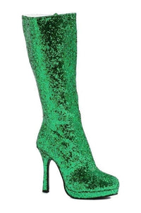 Ellie Shoes 421 ZARA Knee Boot in Green Glitter from SexyShoes.com