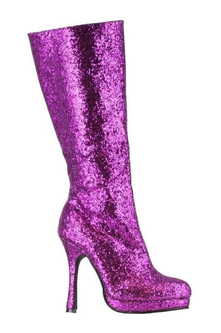 421-ZARA Knee Boot | Purple Glitter-Ellie Shoes-Purple-Knee Boots-SEXYSHOES.COM