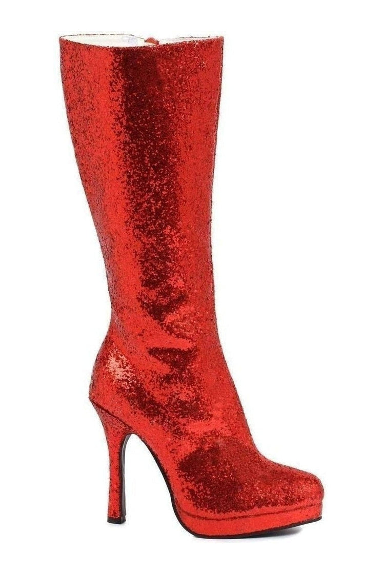 421-ZARA Knee Boot | Red Glitter-Ellie Shoes-Red-Knee Boots-SEXYSHOES.COM