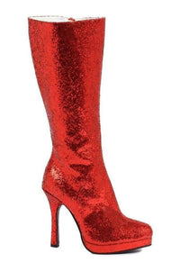 Ellie Shoes 421 ZARA Knee Boot in Red Glitter from SexyShoes.com