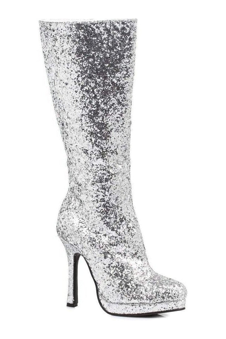 Ellie Shoes 421 ZARA Knee Boot in Silver Glitter from SexyShoes.com