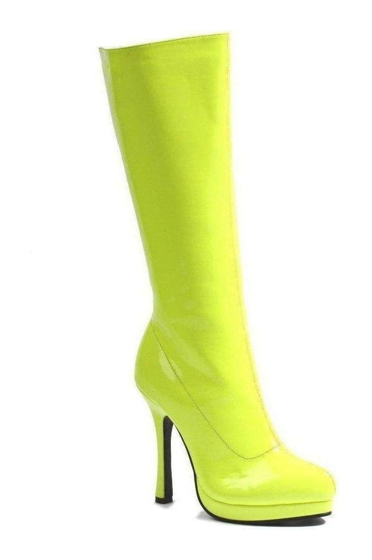421-ZENITH Costume Boot | Yellow Faux Leather-Ellie Shoes-SEXYSHOES.COM