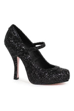 423-CANDY Costume Pump | Black Glitter