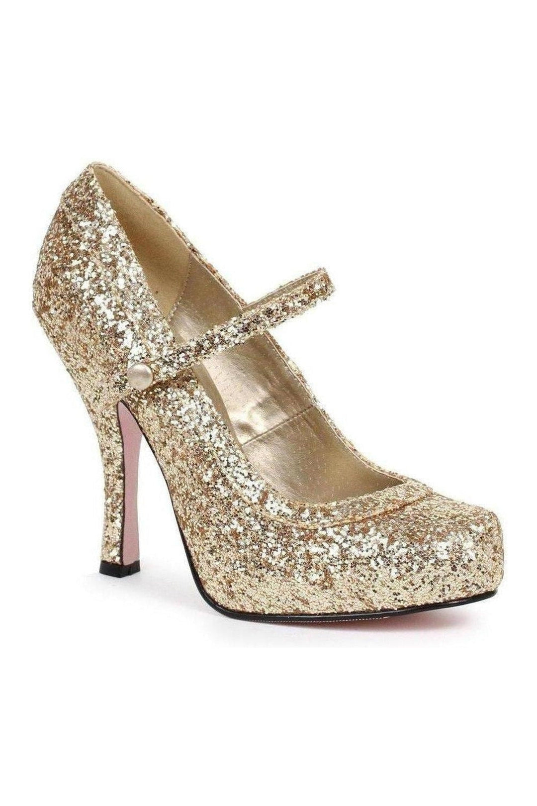 423-CANDY Costume Pump | Gold Glitter-Ellie Shoes-SEXYSHOES.COM