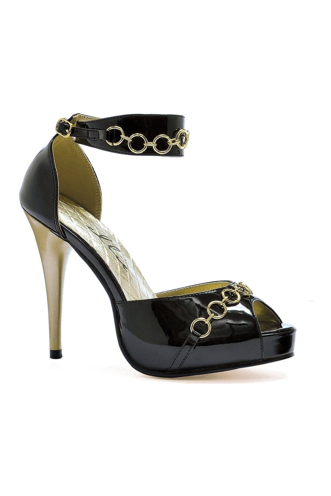 428-CUFF Fashion Sandal | Black Patent-Ellie Shoes-SEXYSHOES.COM