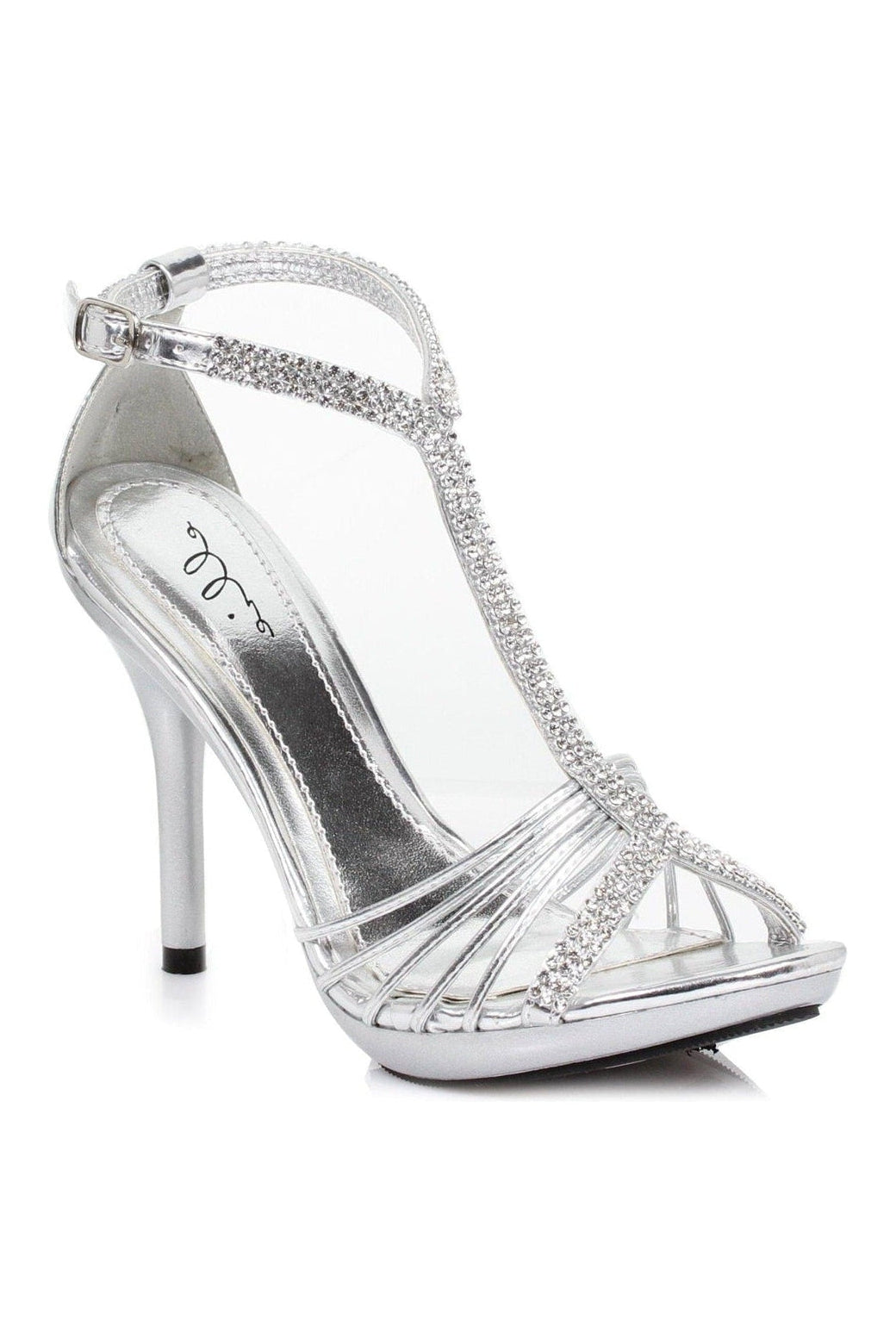431-MAJESTIC Fashion Sandal | Silver Patent-Ellie Shoes-SEXYSHOES.COM