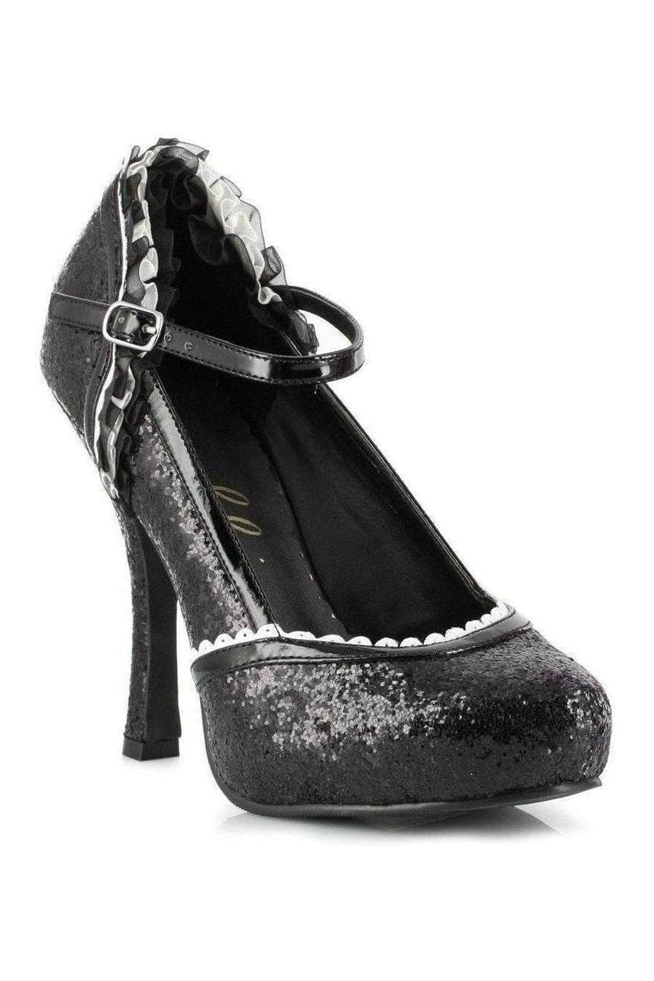 453-LACEY Costume Pump | Black Glitter-Ellie Shoes-SEXYSHOES.COM