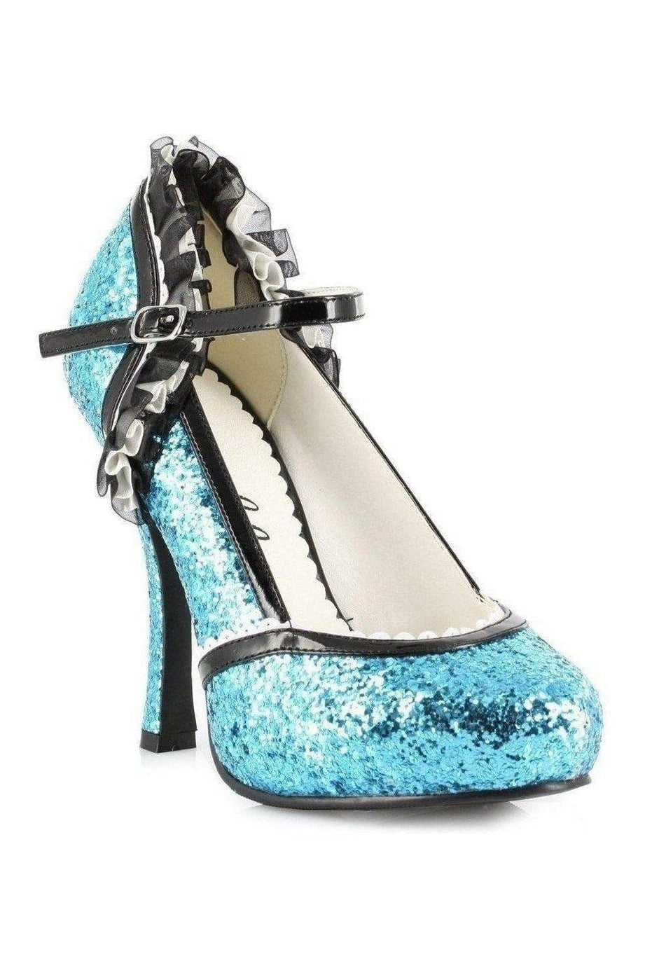 453-LACEY Costume Pump | Turquoise Glitter-Ellie Shoes-SEXYSHOES.COM