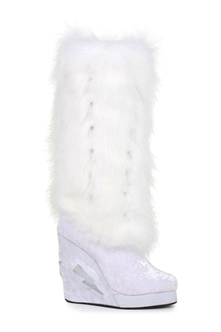 455-HAPPY Light Up Festival Boot | White Velvet-Ellie Shoes-SEXYSHOES.COM
