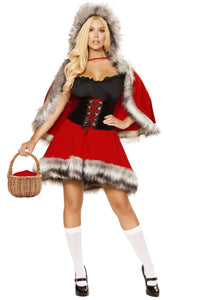 Roma The Red Caped Diva Costume-Fairytale Costumes-Roma Costumes-Red-SEXYSHOES.COM