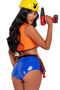 Roma Costumes 4PC Playboy Construction Cutie in Blue 