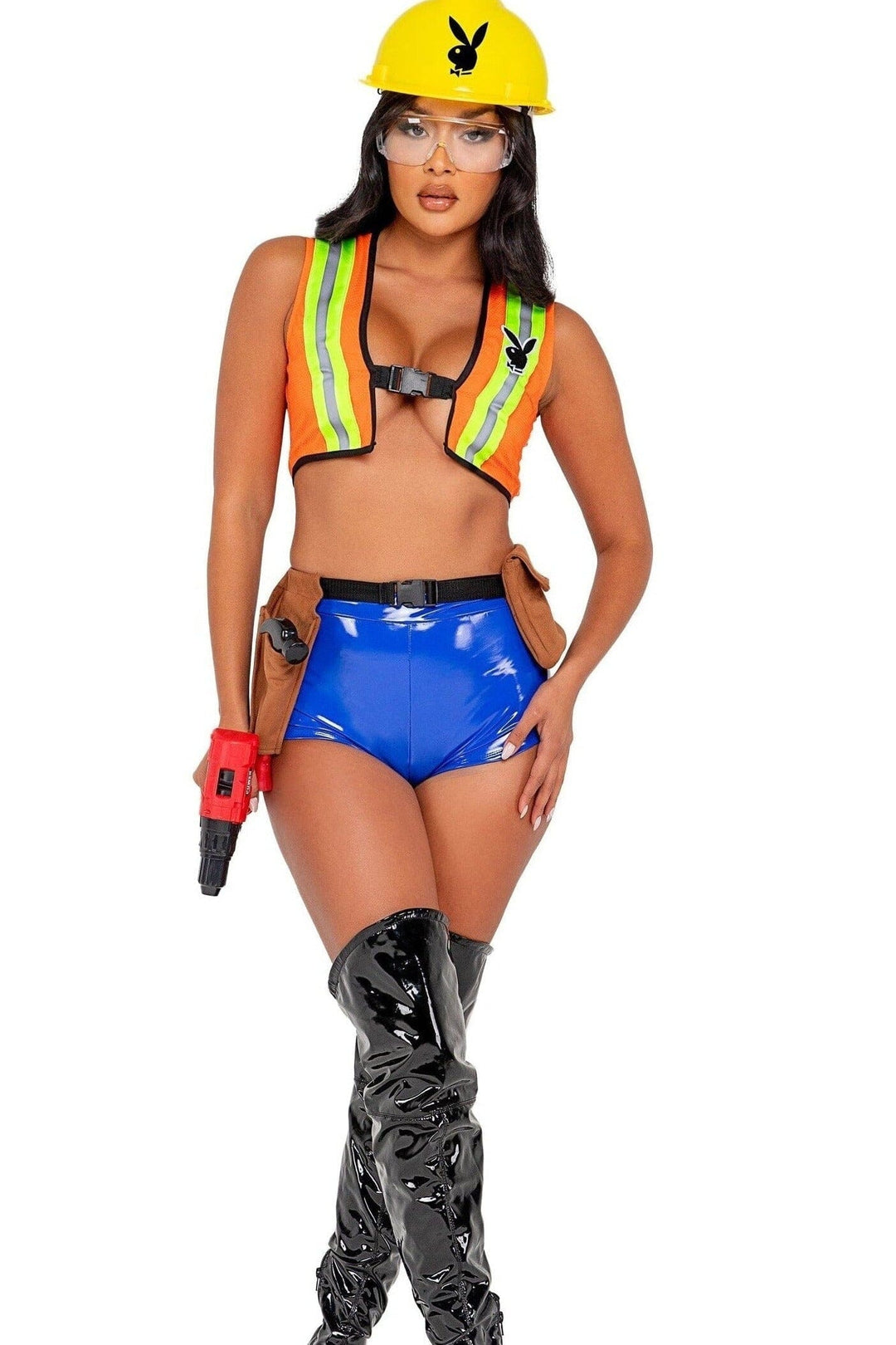 Roma Costumes 4PC Playboy Construction Cutie in Blue 
