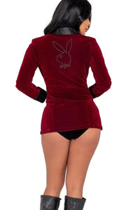Roma Costumes 4PC Playboy Smoke Lounge Madam in Red 
