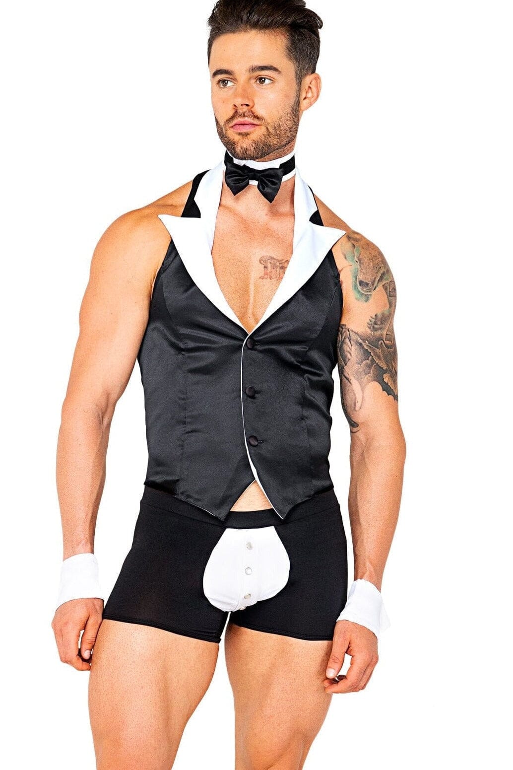 Roma Costumes 4pc Butler Beefcake in Black  from SexyShoes.com