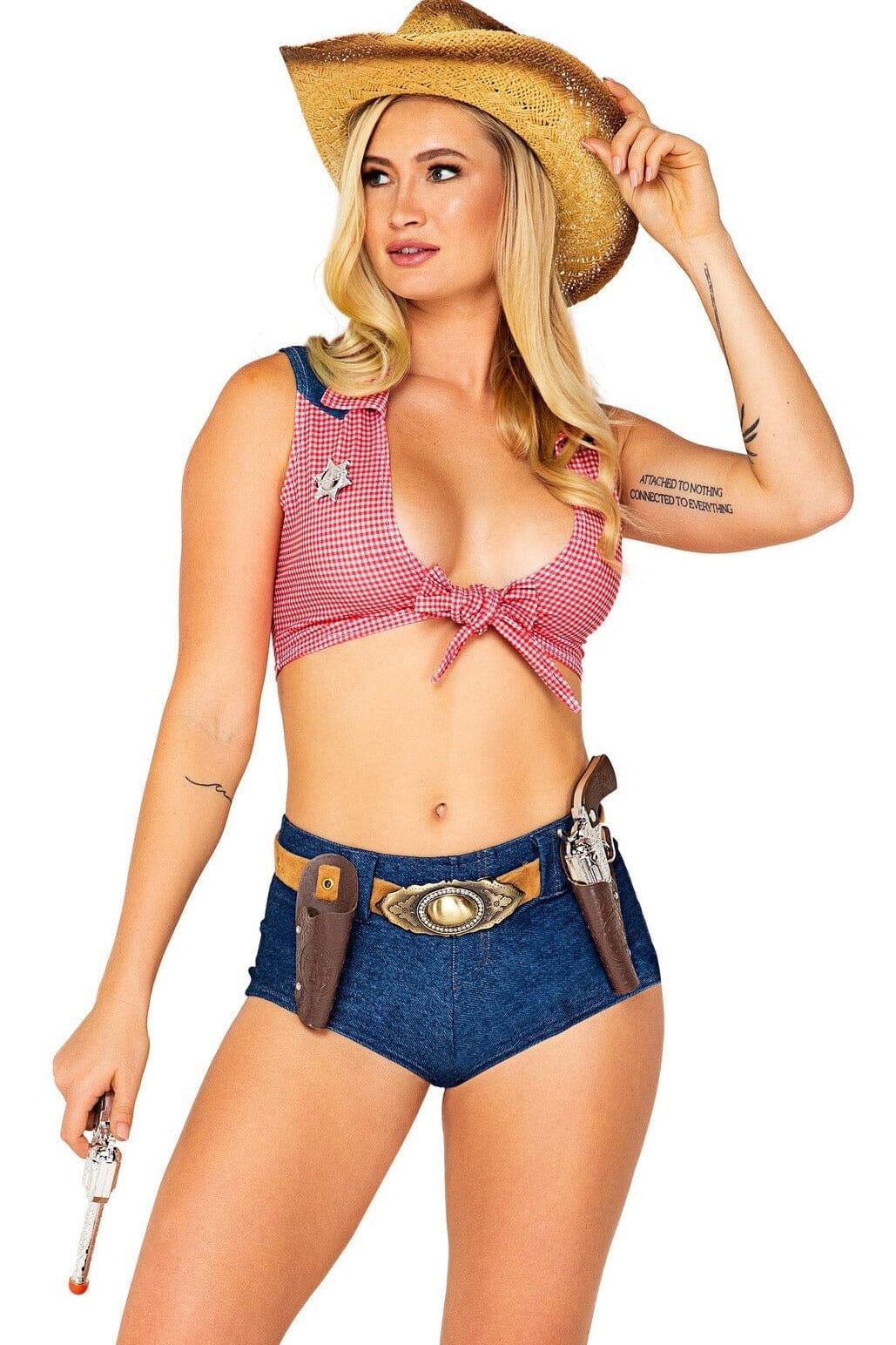 4pc Showdown Sheriff Diva-Western Costumes-Roma Costumes-Blue-L-SEXYSHOES.COM