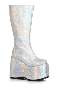 Ellie Shoes 500 AMARA Festival Boot in Silver Faux Leather from SexyShoes.com