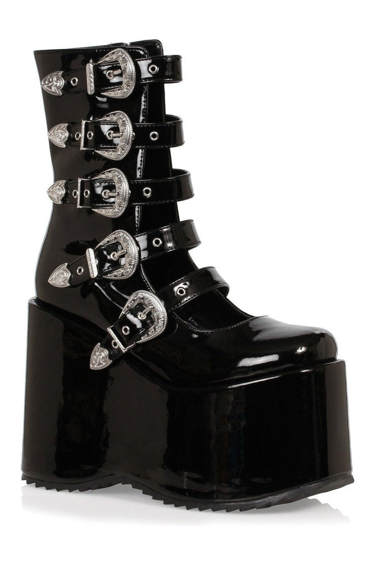 500-ASH Ankle Boot | Black Patent-Ankle Boots-Ellie Shoes-SEXYSHOES.COM