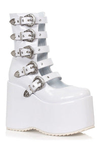 Ellie Shoes 500 ASH Ankle Boot in White Faux Leather from SexyShoes.com