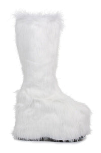 Ellie Shoes 500 FUZZ Festival Boot in White Faux Leather from SexyShoes.com