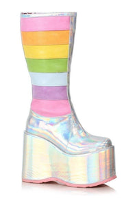 Ellie Shoes 500 JADA Festival Boot in Silver Faux Leather from SexyShoes.com