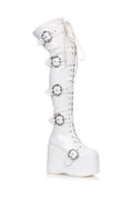 Ellie Shoes 500-KAMORA Chunky Platform Thigh High Stretch Boot w/Buckles