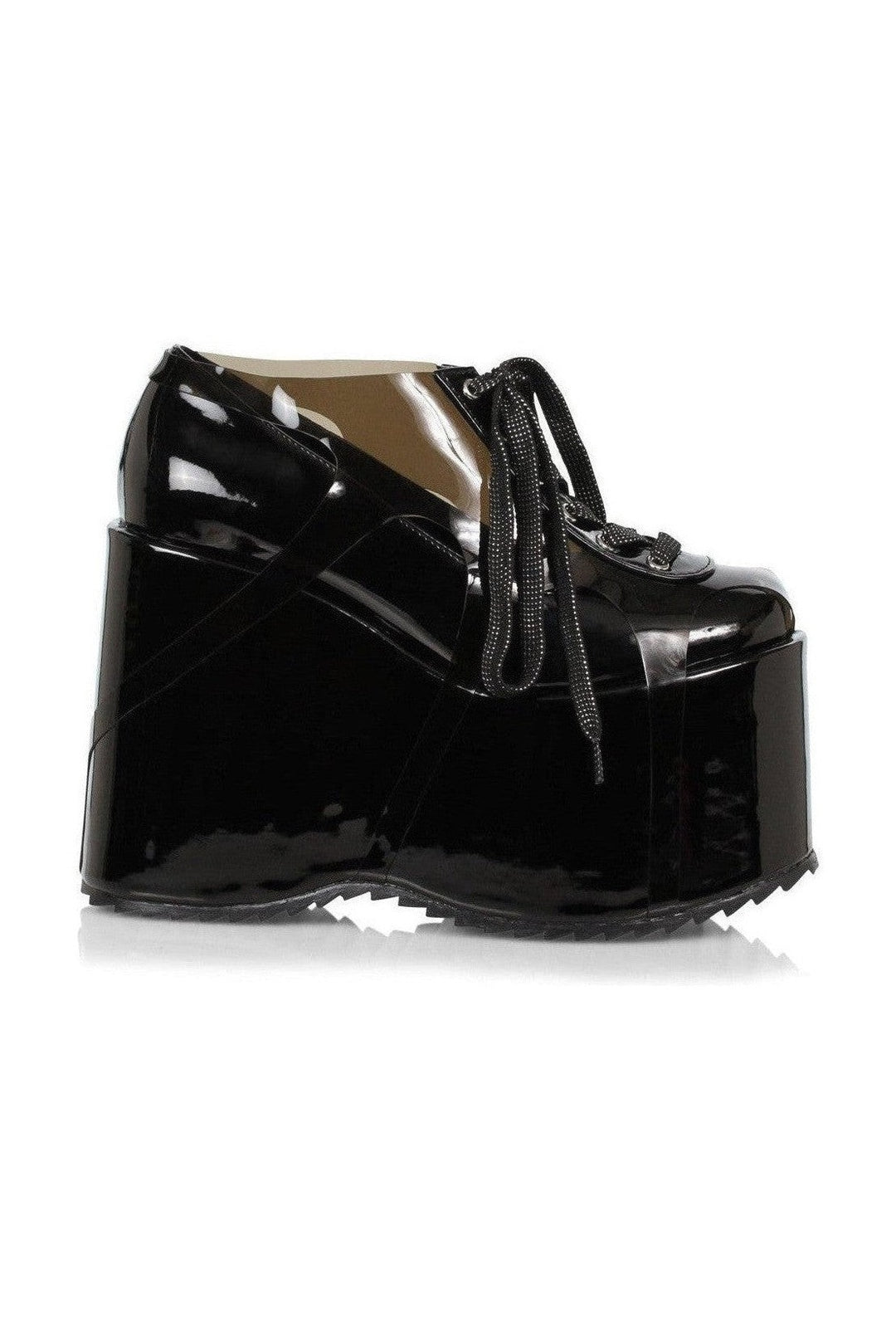 500-SUNNY Wedge | Black Faux Leather-Wedge-Ellie Shoes-SEXYSHOES.COM