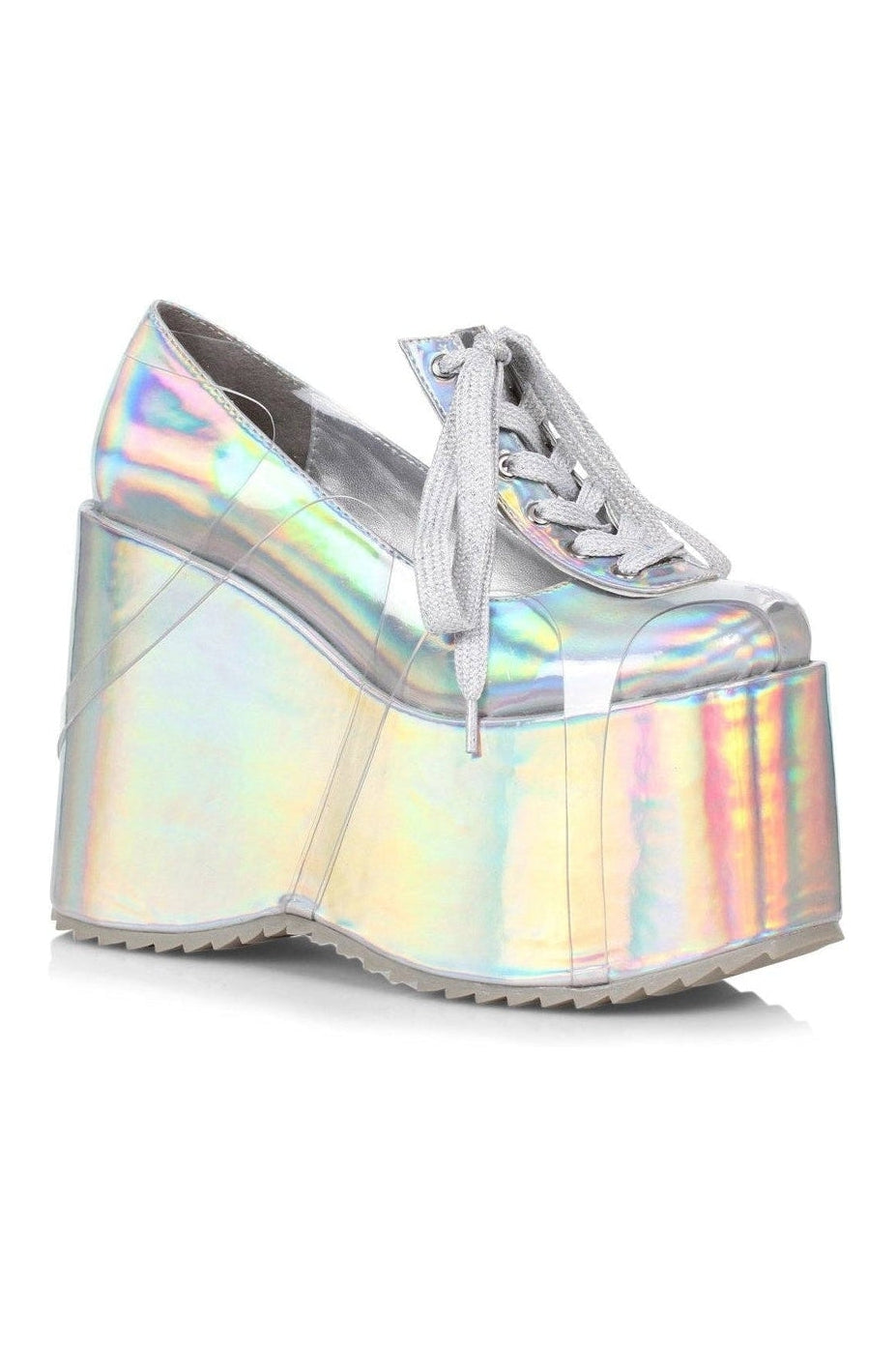 500-SUNNY Wedge | Hologram Faux Leather-Wedge-Ellie Shoes-SEXYSHOES.COM