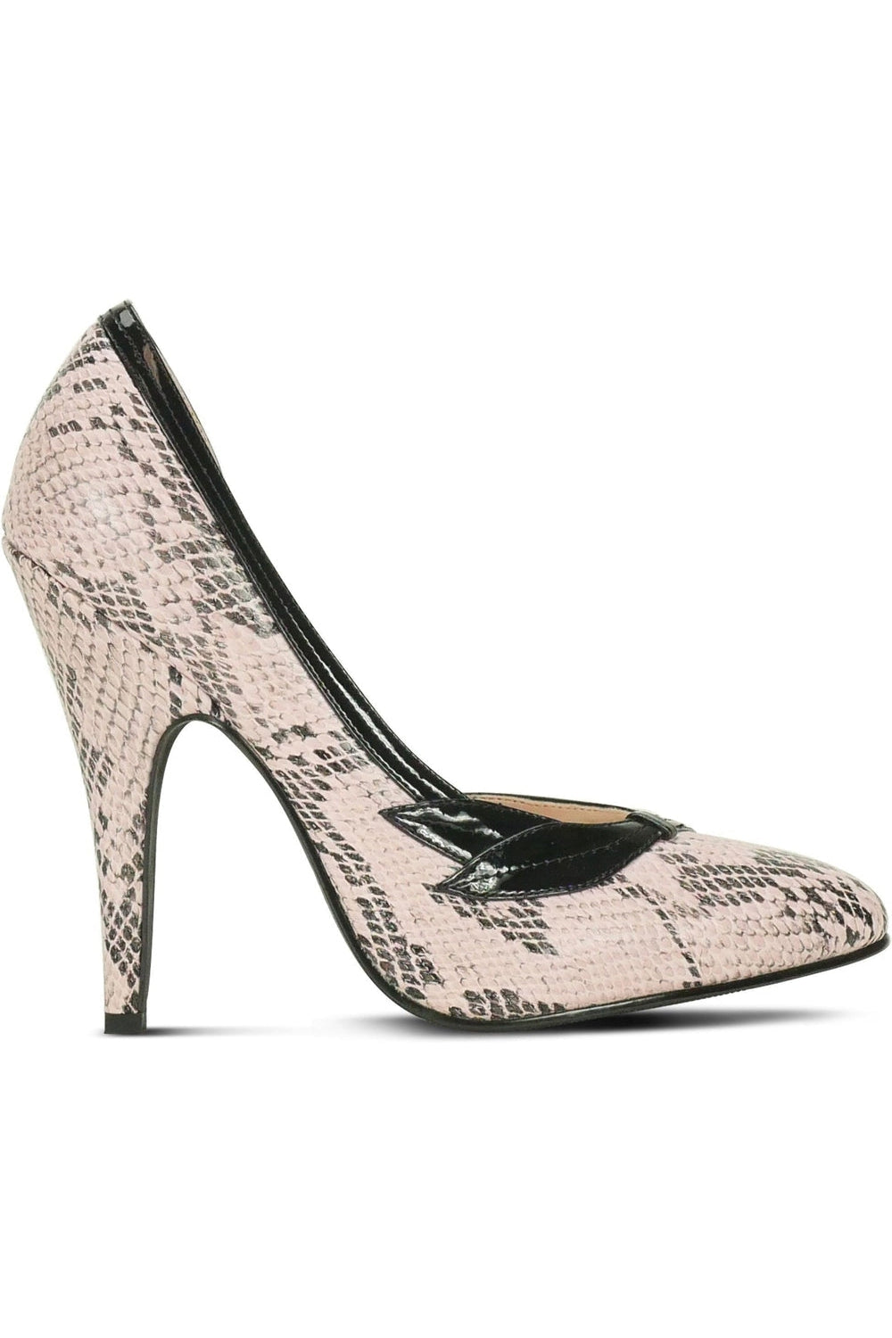 5004-Sexy Leaf Trim Pump | Pink Snake Print-Sexyshoes Brand-D'Orsays-SEXYSHOES.COM