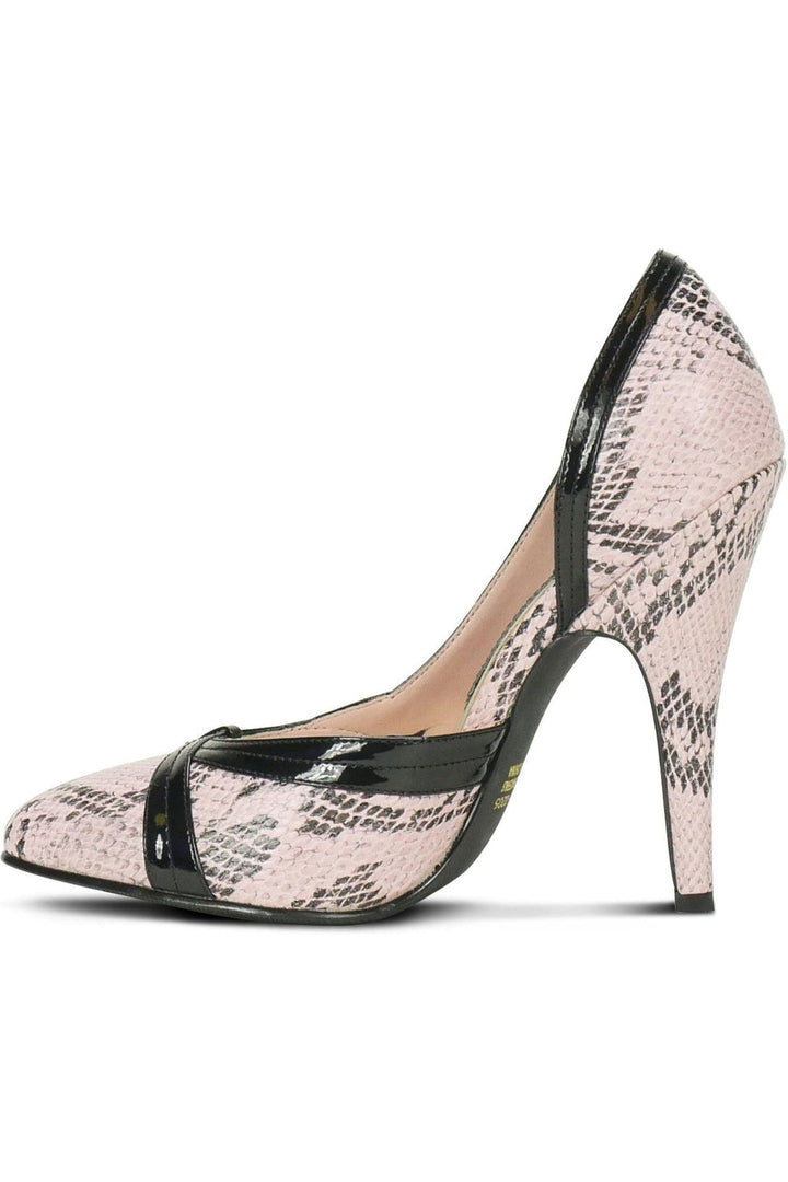 5004-Sexy Leaf Trim Pump | Pink Snake Print-Sexyshoes Brand-D'Orsays-SEXYSHOES.COM