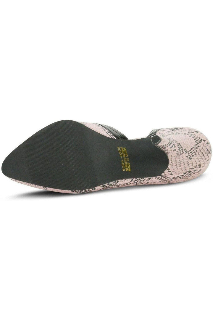 5004-Sexy Leaf Trim Pump | Pink Snake Print-Sexyshoes Brand-D'Orsays-SEXYSHOES.COM