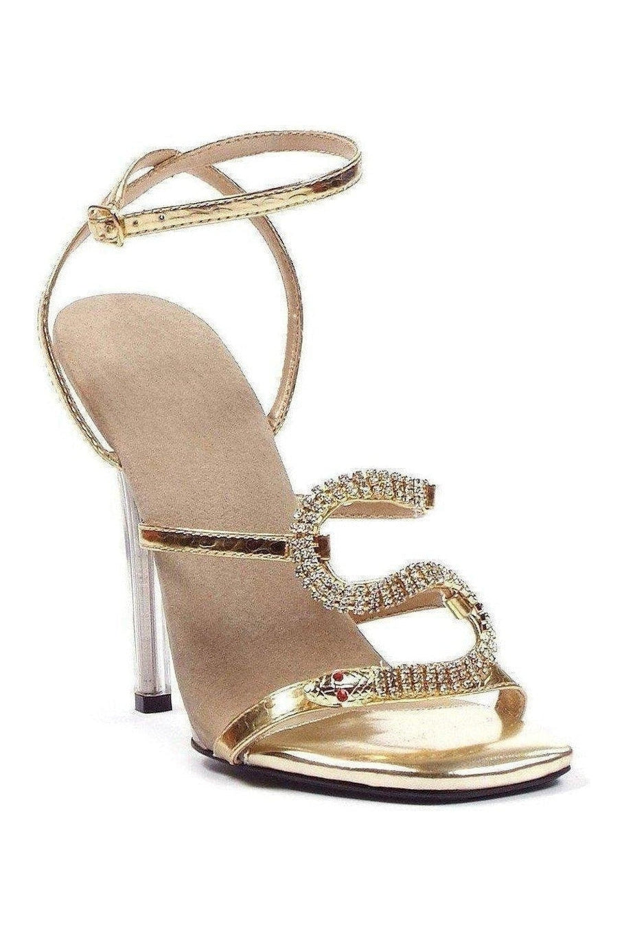 Ellie Shoes 508 CHANTEL Sandal in Gold Faux Leather from SexyShoes.com