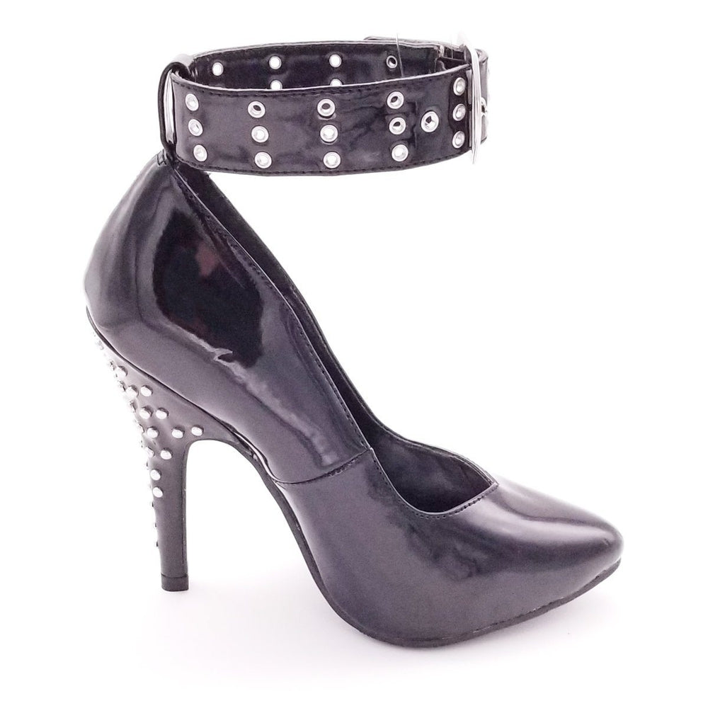 511-Anita 5" Closed Toe Pump with Rivets-Footwear-Ellie Brand-6-BLACK-PATENT-SEXYSHOES.COM