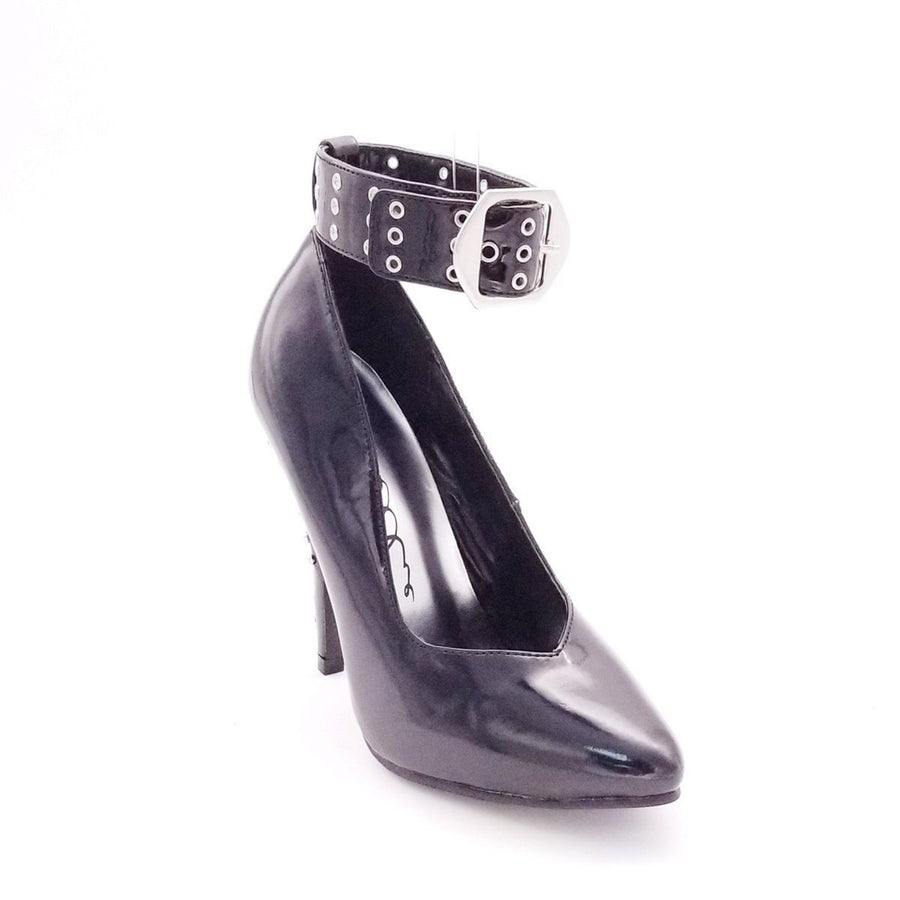Ellie Brand SS 511 Anita 5" Closed Toe Pump with Rivets in BLACK PATENT from SexyShoes.com