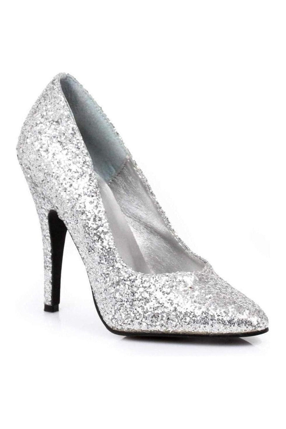 Ellie Shoes 511 GLITTER Pump in Silver Glitter from SexyShoes.com