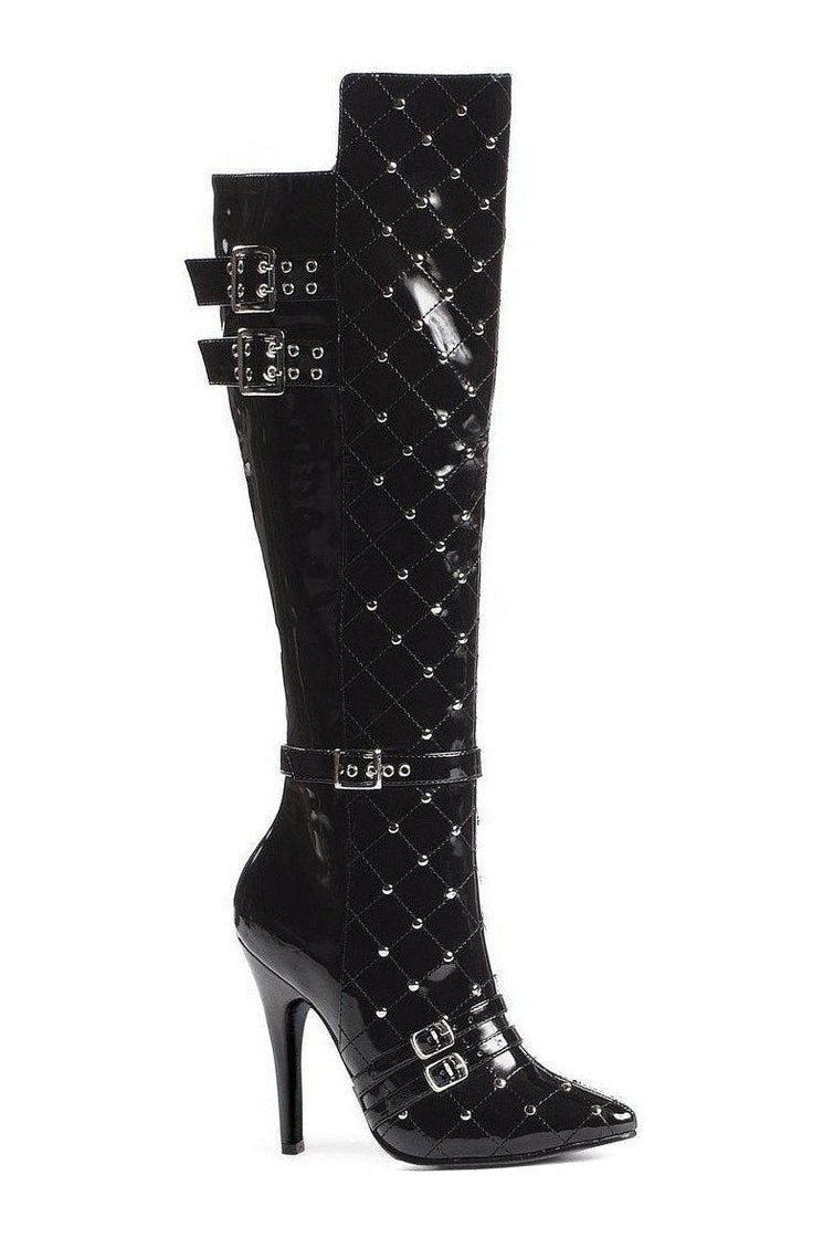 511-GWEN Knee Boot | Black Patent-Ellie Shoes-SEXYSHOES.COM