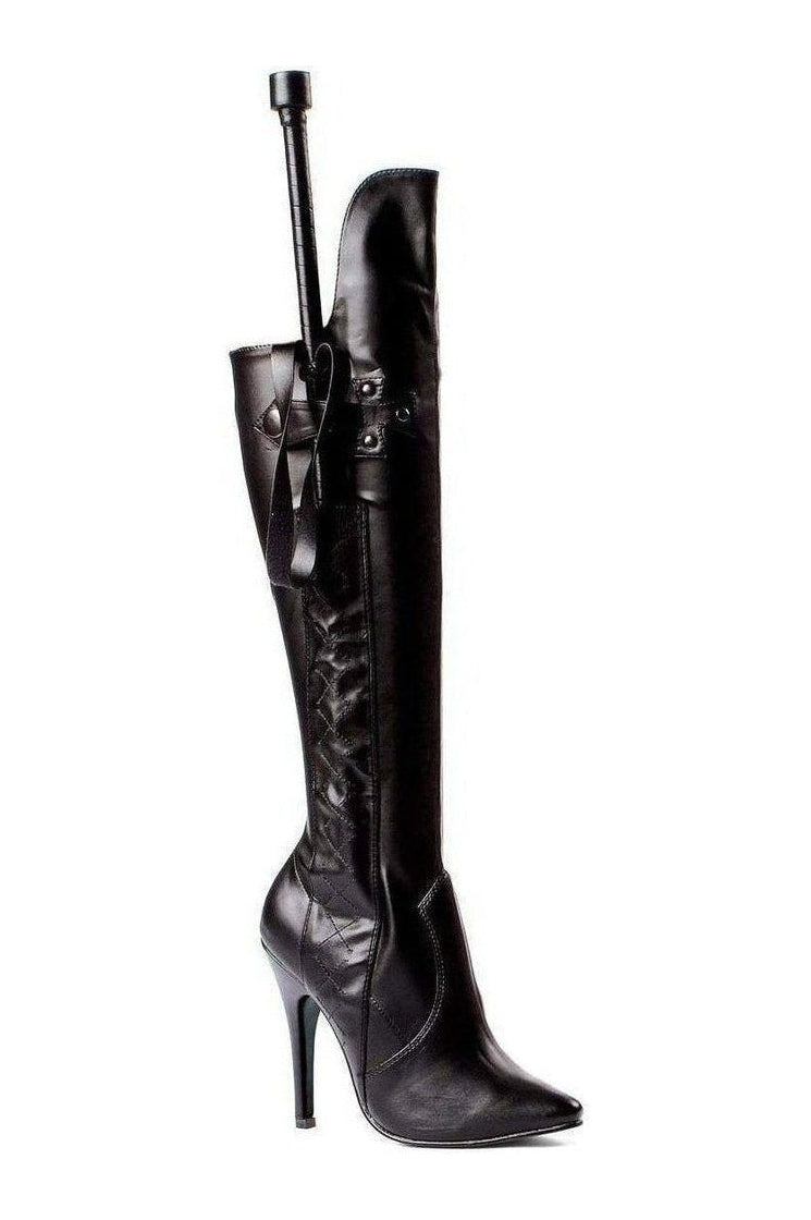 Ellie Shoes 511 SADIE Knee Boot in Black Faux Leather from SexyShoes.com